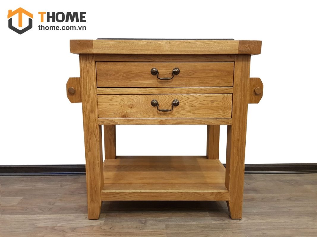 Bếp đảo gỗ sồi tự nhiên 2 hộc kéo nhỏ BD-01SM