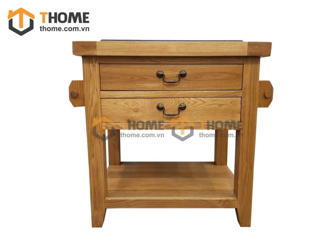 Bếp đảo gỗ sồi tự nhiên 2 hộc kéo nhỏ BD-01SM