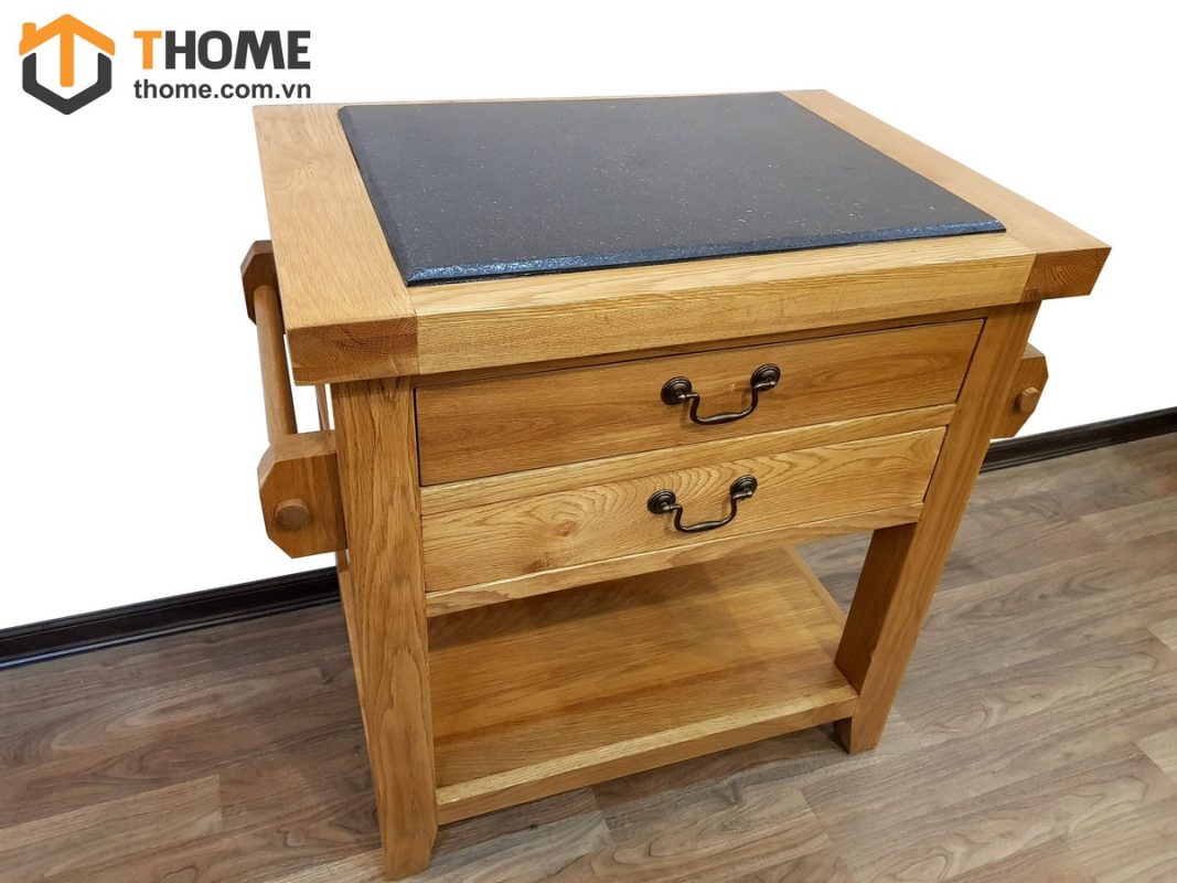 Bếp đảo gỗ sồi tự nhiên 2 hộc kéo nhỏ BD-01SM