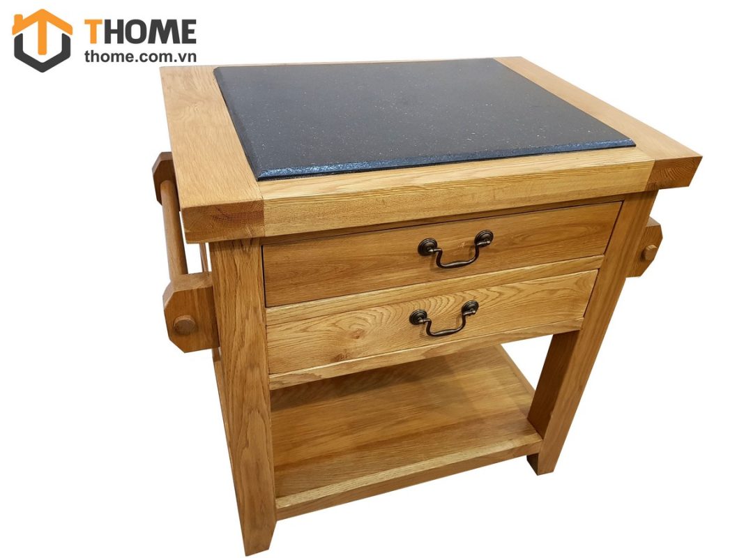 Bếp đảo gỗ sồi tự nhiên 2 hộc kéo nhỏ BD-01SM