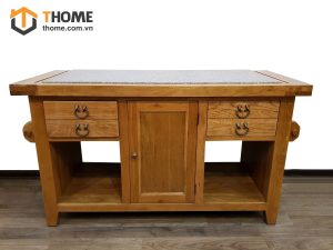 Bếp đảo gỗ sồi tự nhiên 4 hộc kéo lớn BD-02SM