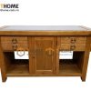 Bếp đảo gỗ sồi tự nhiên 4 hộc kéo lớn BD-02SM