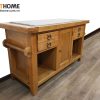 Bếp đảo gỗ sồi tự nhiên 4 hộc kéo lớn BD-02SM