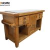 Bếp đảo gỗ sồi tự nhiên 4 hộc kéo lớn BD-02SM
