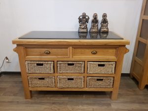 Bếp đảo gỗ sồi tự nhiên 8 hộc kéo lớn BD-03SM