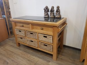 Bếp đảo gỗ sồi tự nhiên 8 hộc kéo lớn BD-03SM