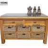 Bếp đảo gỗ sồi tự nhiên 8 hộc kéo lớn BD-03SM