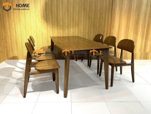 Bộ bàn ăn gỗ sồi Nga 6 ghế