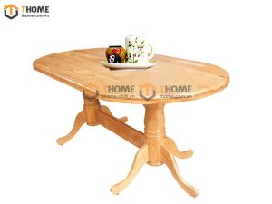 Bộ bàn ăn gỗ sồi tự nhiên oval 4 ghế 7 nan BBATV-02SM