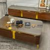 Bàn sofa nhập khẩu mặt kính hình chữ nhật mẹ bồng con BSF-09NK