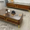 Bàn sofa nhập khẩu mặt kính hình chữ nhật mẹ bồng con BSF-09NK
