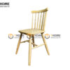 Ghế ăn gỗ cao su tự nhiên 7 nan màu tự nhiên GHE-03CS