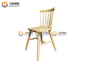 Ghế ăn gỗ cao su tự nhiên 7 nan màu tự nhiên GHE-03CS