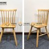 Ghế ăn gỗ cao su tự nhiên 7 nan màu tự nhiên GHE-03CS