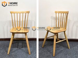 Ghế ăn gỗ cao su tự nhiên 7 nan màu tự nhiên GHE-03CS