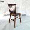 Ghế ăn gỗ cao su tự nhiên 7 nan màu óc chó GHE-04CS