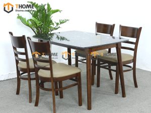 Ghế ăn gỗ cao su tự nhiên Cabin màu óc chó GHE-06CS