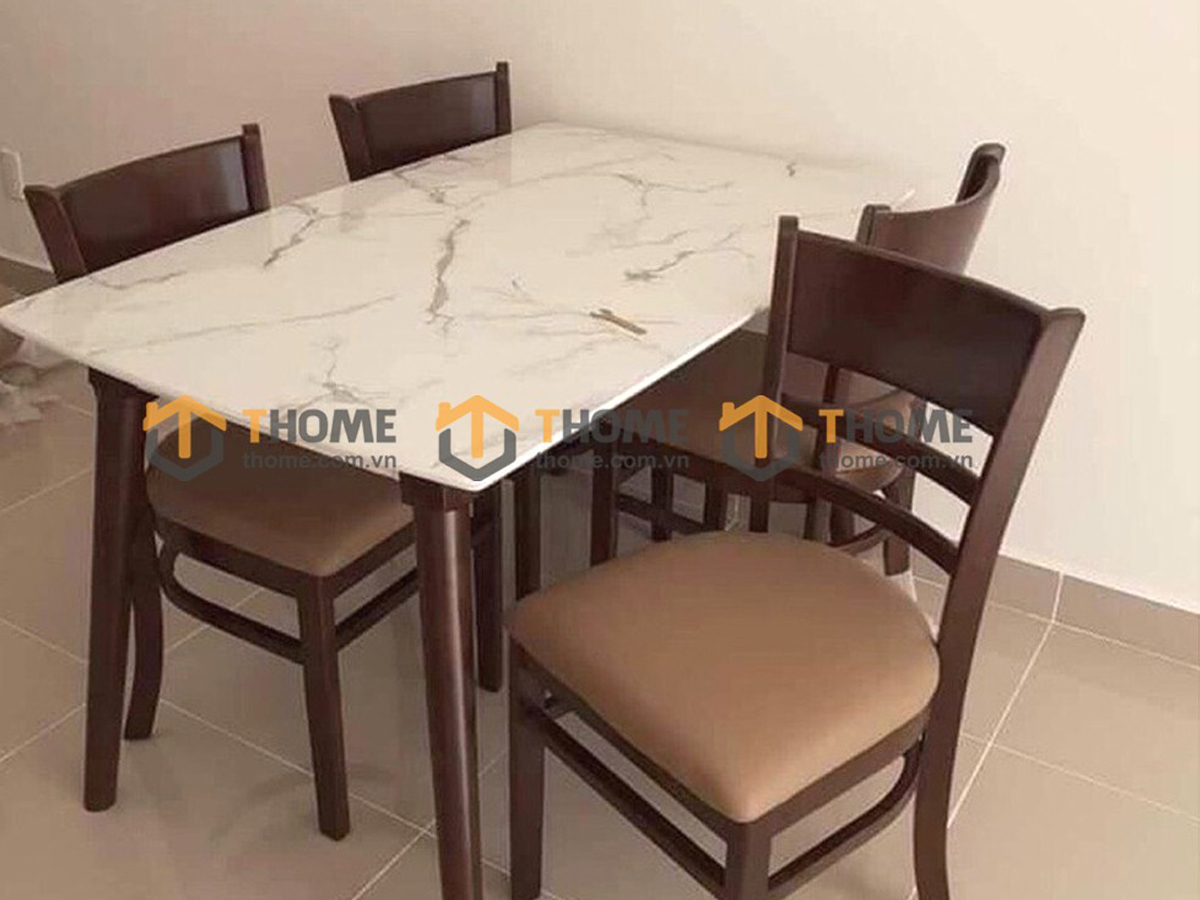 Ghế ăn gỗ cao su tự nhiên Cabin màu óc chó GHE-06CS