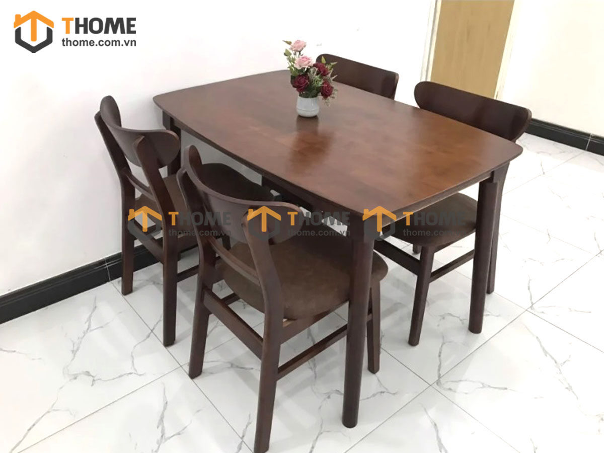 Ghế ăn gỗ cao su tự nhiên Mango màu óc chó GHE-02CS
