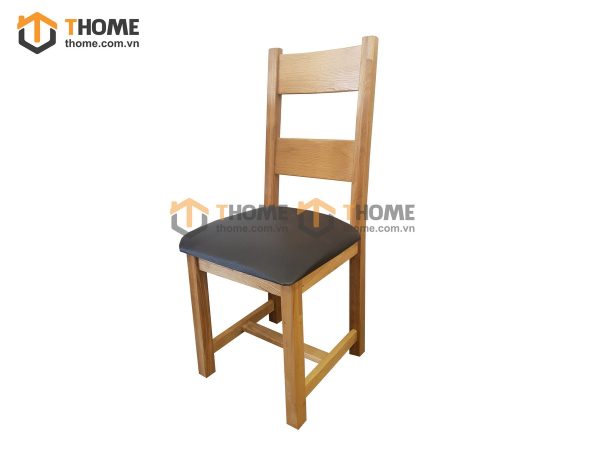 Ghế ăn gỗ sồi tự nhiên mặt nệm 2 nan GHE-10SM
