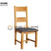 Ghế ăn gỗ sồi tự nhiên mặt nệm 2 nan GHE-10SM