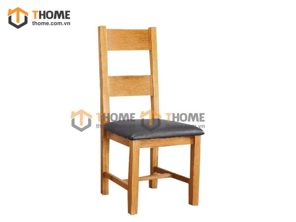 Ghế ăn gỗ sồi tự nhiên mặt nệm 2 nan GHE-10SM