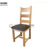 Ghế ăn gỗ sồi tự nhiên mặt nệm 3 nan GHE-06SM