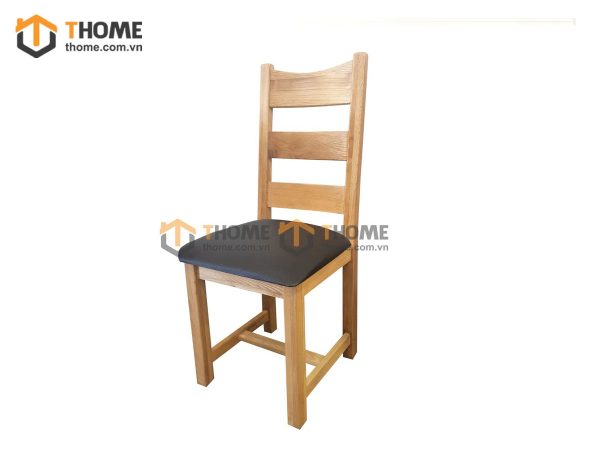 Ghế ăn gỗ sồi tự nhiên mặt nệm 3 nan GHE-06SM