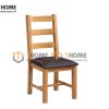 Ghế ăn gỗ sồi tự nhiên mặt nệm 3 nan GHE-06SM