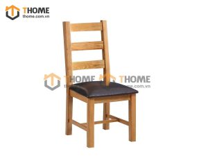 Ghế ăn gỗ sồi tự nhiên mặt nệm 3 nan GHE-06SM