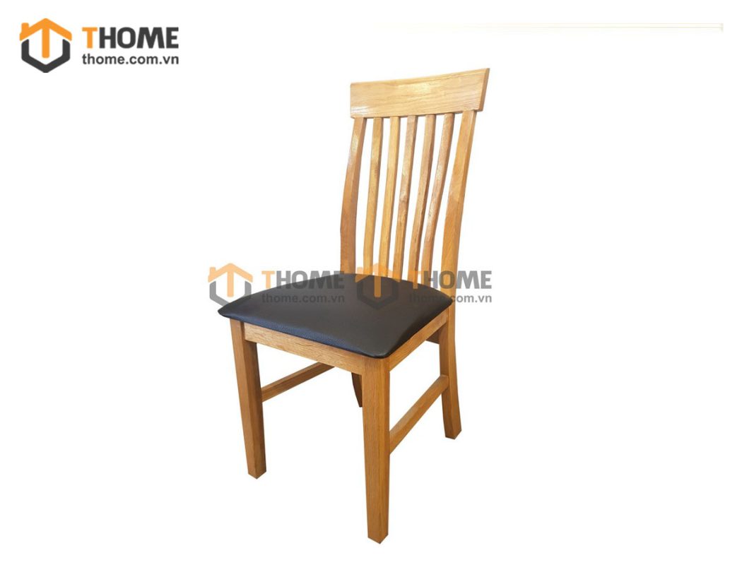 Ghế ăn gỗ sồi tự nhiên mặt nệm 5 nan GHE-04SM