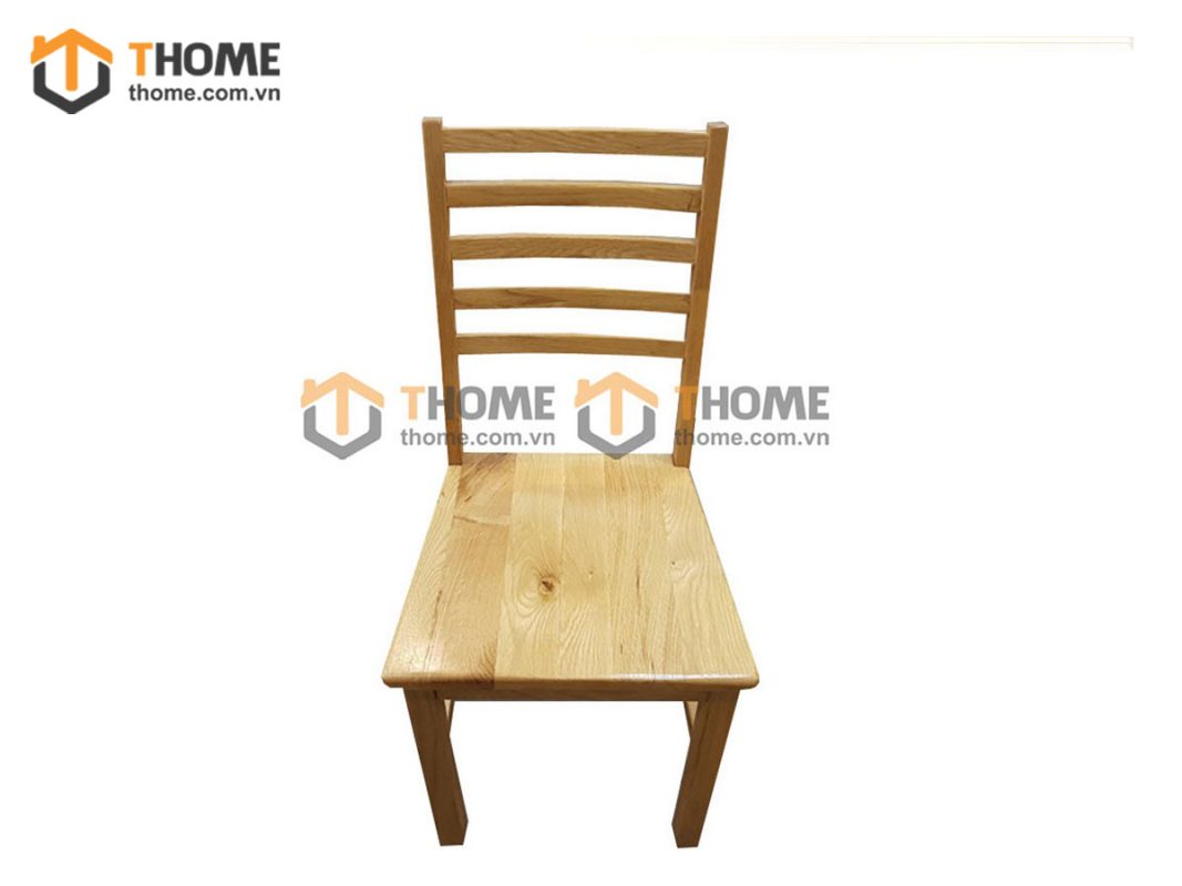 Ghế ăn gỗ sồi tự nhiên mặt gỗ 5 nan GHE-05SM