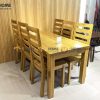 Ghế ăn gỗ sồi tự nhiên mặt gỗ 5 nan ngang GHE-24SM