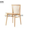 Ghế ăn gỗ sồi tự nhiên 7 nan chân chéo GHEMG-05SN