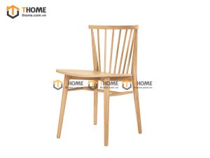 Ghế ăn gỗ sồi tự nhiên 7 nan chân chéo GHEMG-05SN