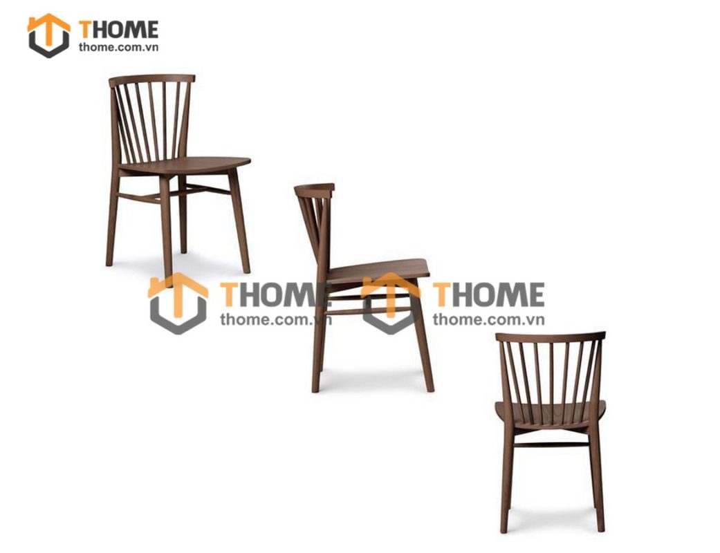 Ghế ăn gỗ sồi tự nhiên 7 nan chân chéo GHEMG-05SN