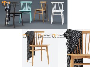 Ghế ăn gỗ sồi tự nhiên 7 nan chân chéo GHEMG-05SN