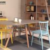 Ghế ăn gỗ sồi tự nhiên 7 nan chân chéo GHEMG-05SN