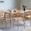 Ghế ăn gỗ sồi tự nhiên 7 nan chân chéo GHEMG-05SN