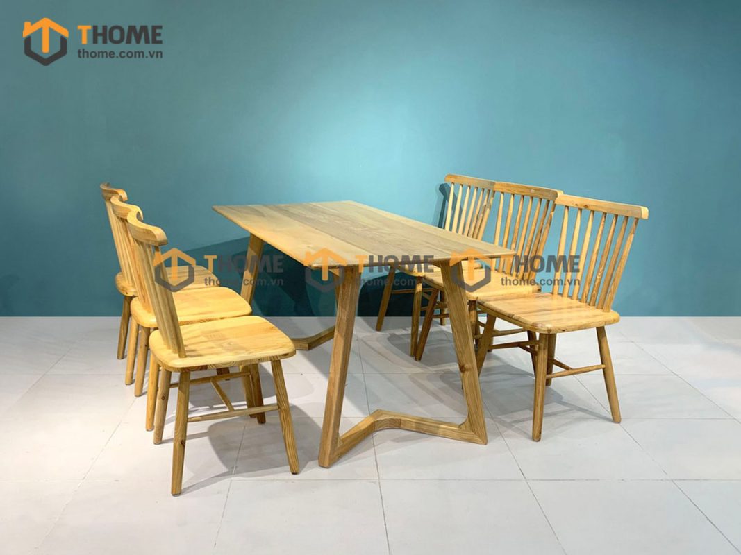 Ghế ăn gỗ sồi tự nhiên 7 nan màu tự nhiên GHEMG-03SN