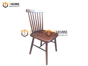 Ghế ăn gỗ sồi tự nhiên 7 nan màu óc chó GHEMG-04SN