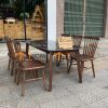 Ghế ăn gỗ sồi tự nhiên 7 nan màu óc chó GHEMG-04SN