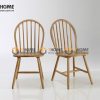 Ghế ăn gỗ sồi tự nhiên mặt nệm 7 nan vòm GHEMN-28SN
