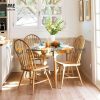 Ghế ăn gỗ sồi tự nhiên mặt nệm 7 nan vòm GHEMN-28SN