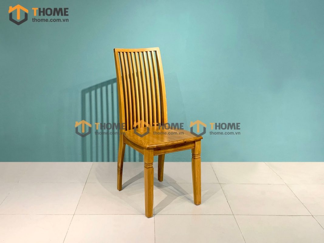 Ghế ăn gỗ sồi tự nhiên mặt gỗ 9 nan GHE-21SM