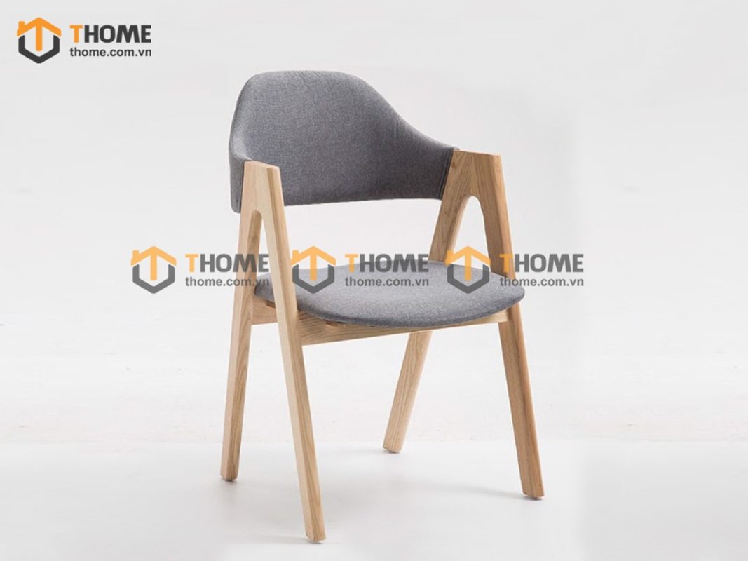 Ghế ăn gỗ sồi tự nhiên mặt nệm chữ A GHEMN-05SN