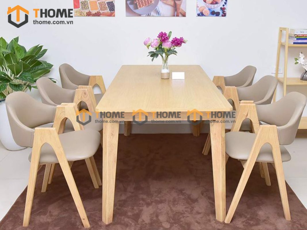 Ghế ăn gỗ sồi tự nhiên mặt nệm chữ A GHEMN-05SN
