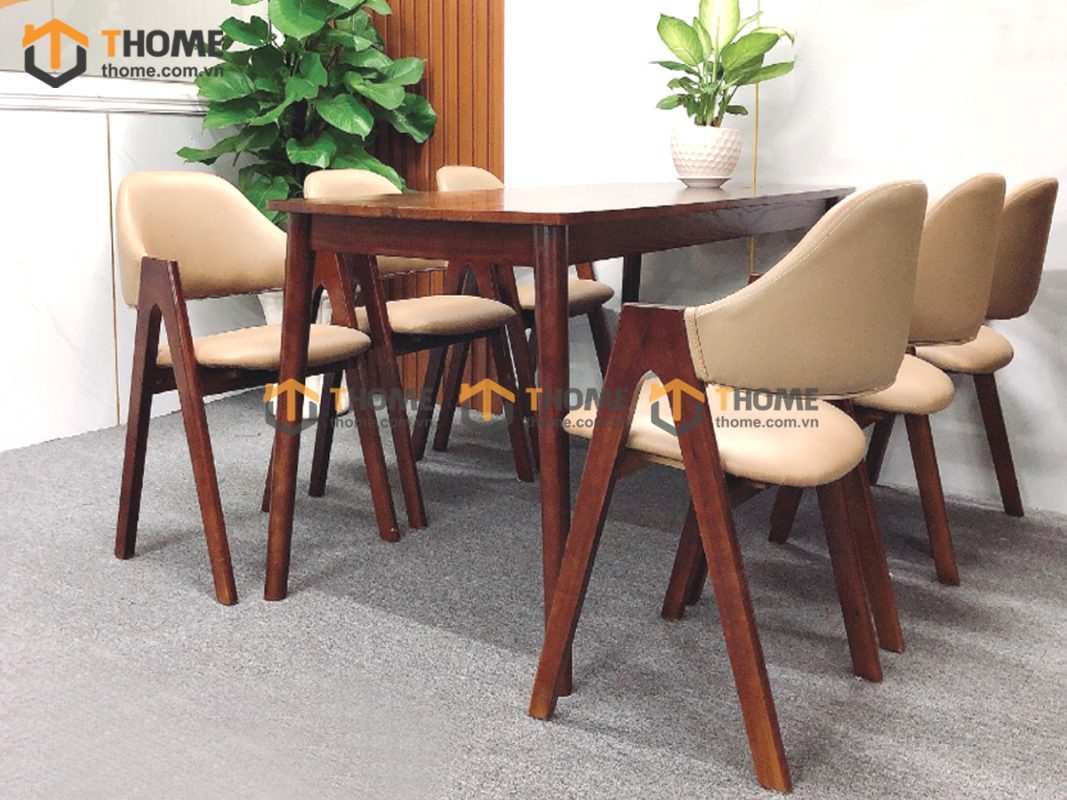 Ghế ăn gỗ sồi tự nhiên mặt nệm chữ A GHEMN-05SN