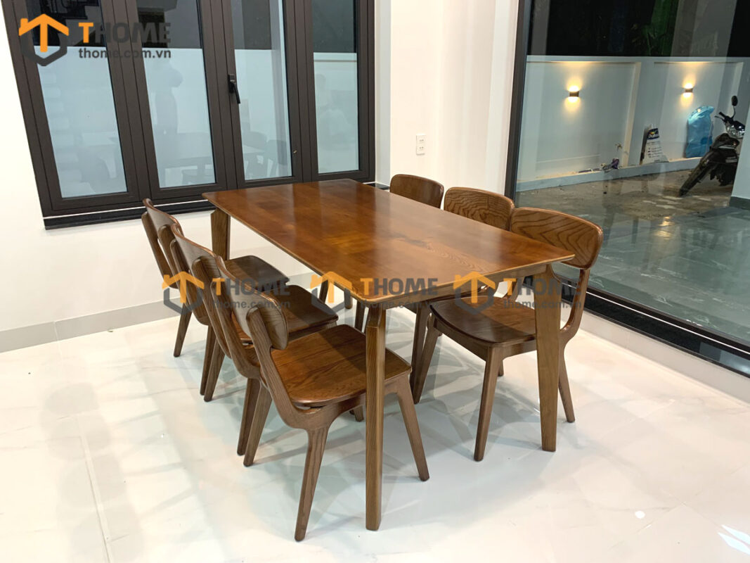 Ghế ăn gỗ sồi tự nhiên Rew mặt gỗ GHEMG-23SN