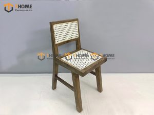 Ghế ăn gỗ sồi tự nhiên đan mây Aha mặt mây tựa mây GHEMM-17SN
